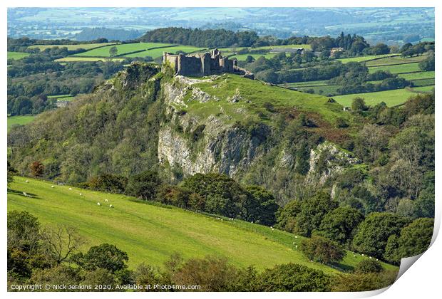 Carreg Cennen Castle Black Mountain South Wales Print by Nick Jenkins