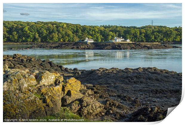 The Menai Strait between Anglesey and North Wales Print by Nick Jenkins