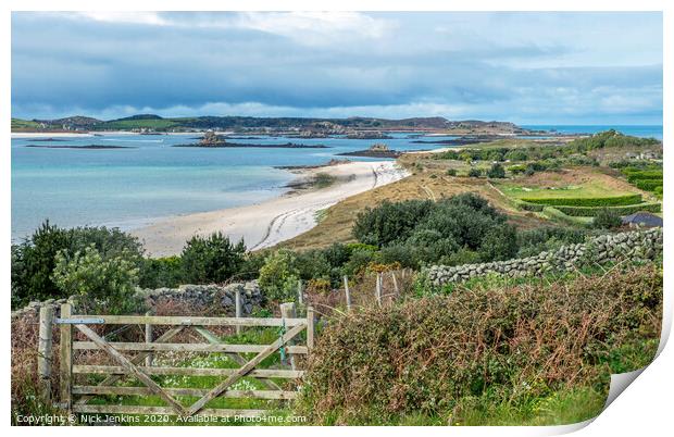 A View from St Martins across to Tresco Scillies Print by Nick Jenkins