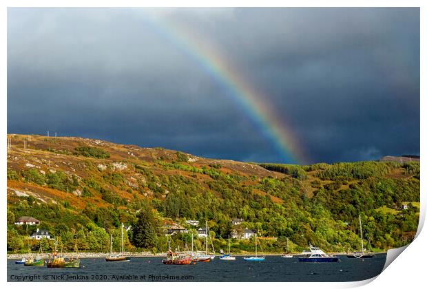 Rainbow over Loch Broom Ullapool Scottish Highland Print by Nick Jenkins