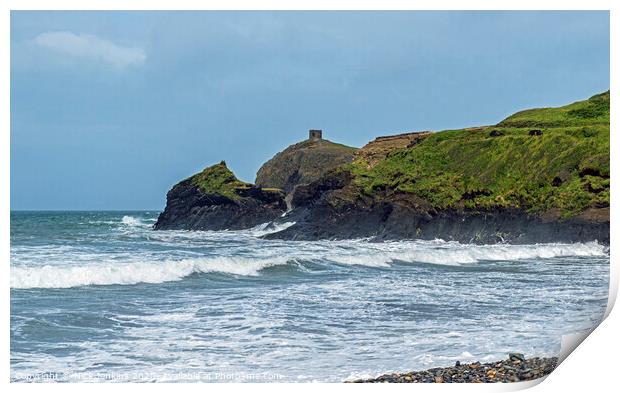 Abereiddy Beach on a Blustery Day Pembrokeshire  Print by Nick Jenkins