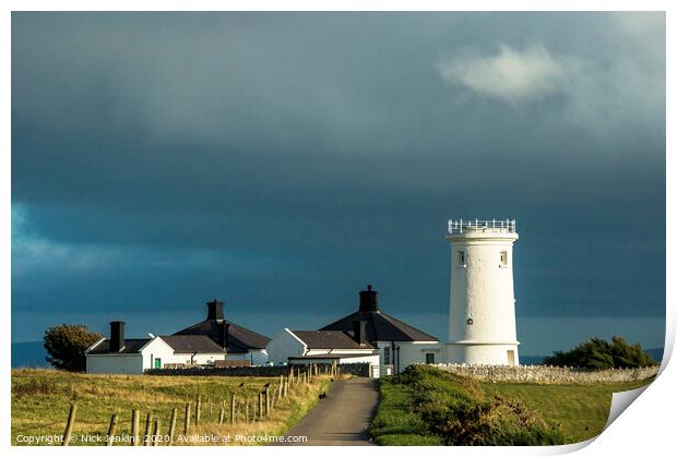 Nash Point Old Lighthouse on the Glamorgan Heritage Coast Print by Nick Jenkins