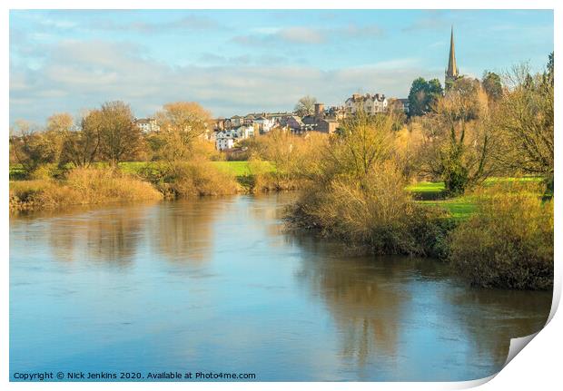 The River Wye at Ross on Wye Herefordshire Print by Nick Jenkins