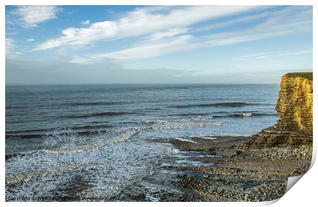 Nash Point Beach Glamorgan Coast South Wales Print by Nick Jenkins