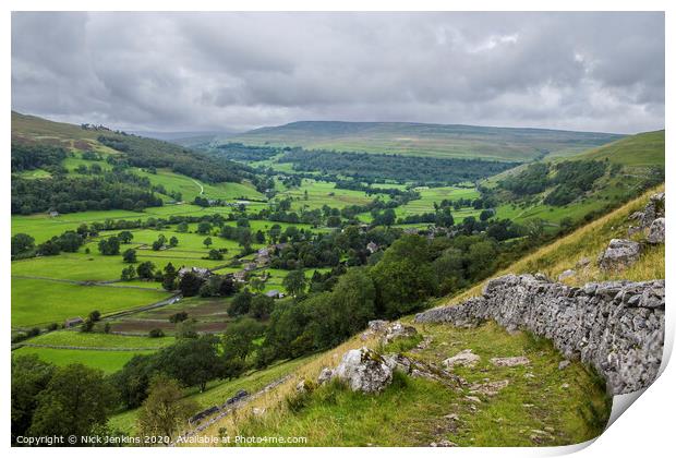 Upper Wharfedale Yorkshire Dales above Buckden  Print by Nick Jenkins