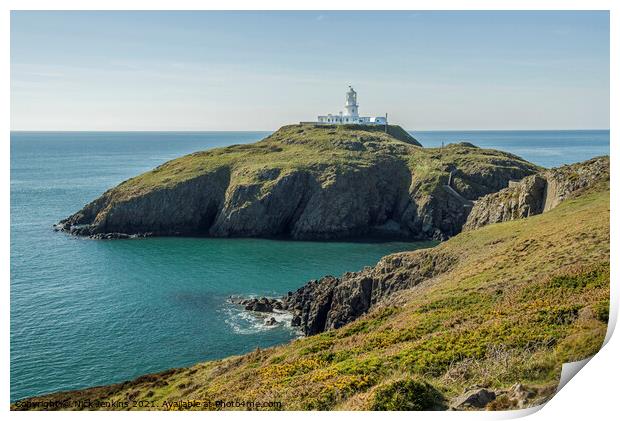 Strumble Head Lighthouse North Pembrokeshire Print by Nick Jenkins