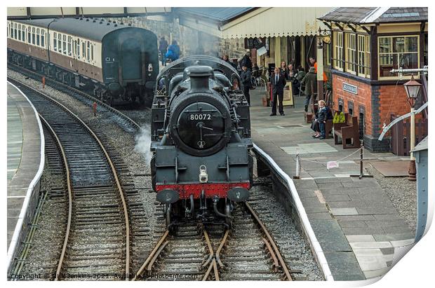 Steam Engine 80072 at Llangollen Railway Station  Print by Nick Jenkins
