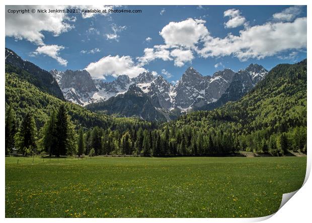 The Julian Alps  - the Slovenia and Austrian Borde Print by Nick Jenkins
