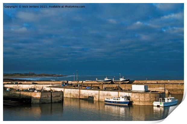 Seahouses Harbour Northumberland Coast Print by Nick Jenkins