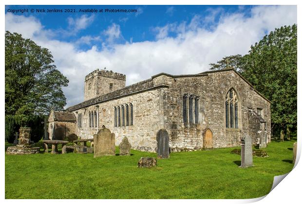 St Michael and all Angels Church Hubberholme Dales Print by Nick Jenkins