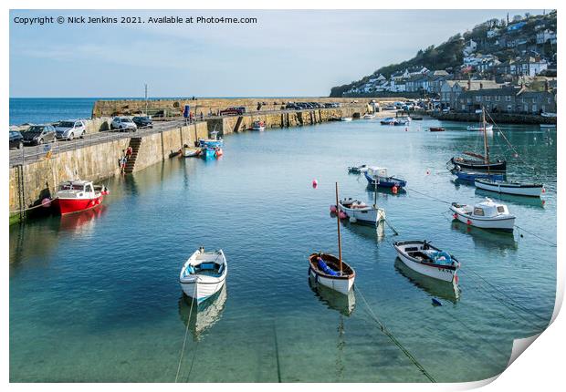 Mousehole Harbour South Cornwall Coast  Print by Nick Jenkins