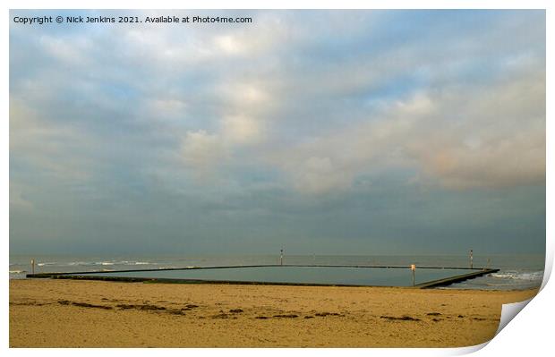 Margate Beach Open Air Swimming Pool Kent Print by Nick Jenkins