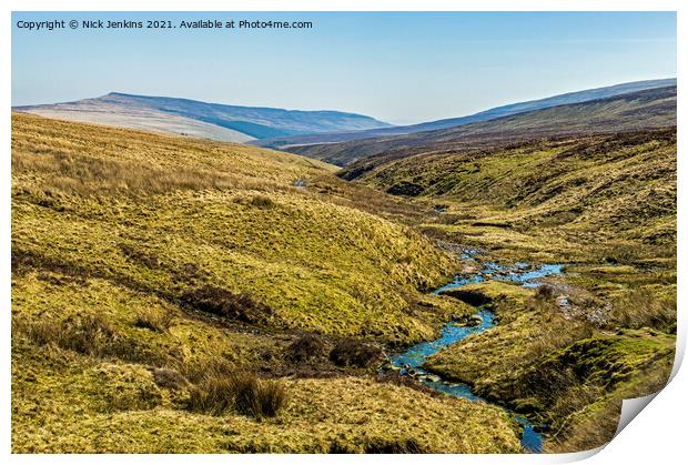 The source of the River Grwyne Black Mountains Wal Print by Nick Jenkins