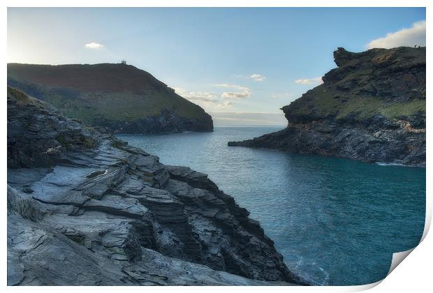 Boscastle Harbour Print by Eric Pearce AWPF