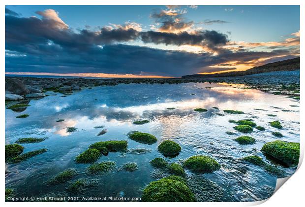 Llantwit Beach Sunset Print by Heidi Stewart