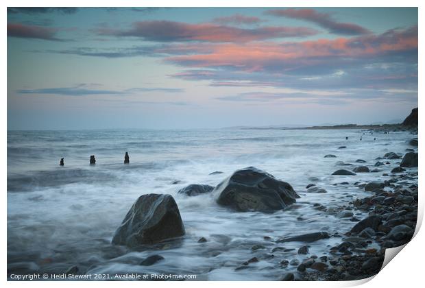 Marine Beach Criccieth Print by Heidi Stewart