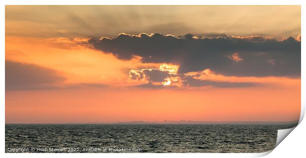 Christchurch Bay Sunset Print by Heidi Stewart