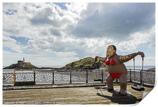 Nansi the Mumbles Pier Mascot Print by Heidi Stewart