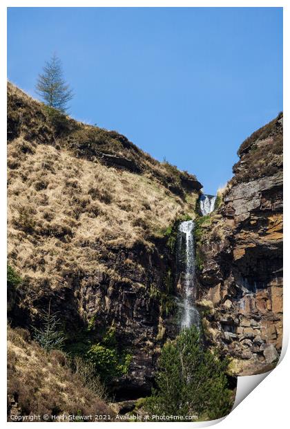 Pen Pych Waterfall, Rhondda Valley Print by Heidi Stewart