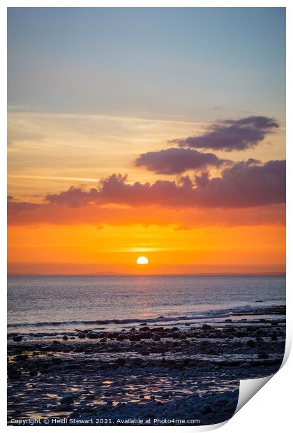 Sunset Across the Bristol Channel Print by Heidi Stewart