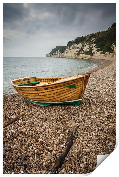 Boat on Beer Beach Print by Heidi Stewart