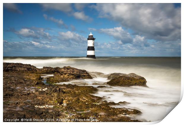 Trwyn Du Lighthouse at Penmon, Anglesey Print by Heidi Stewart