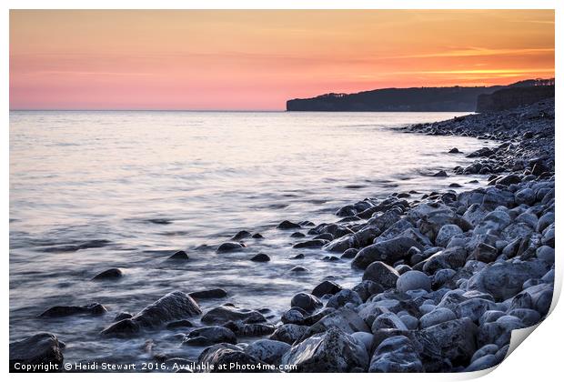 Llantwit Major Sunset, south Wales UK Print by Heidi Stewart