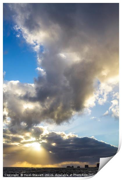 Big Skies at Reynisfjara Beach, Iceland Print by Heidi Stewart