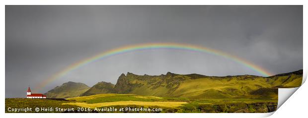 Rainbow Over Vik Church, Iceland Print by Heidi Stewart