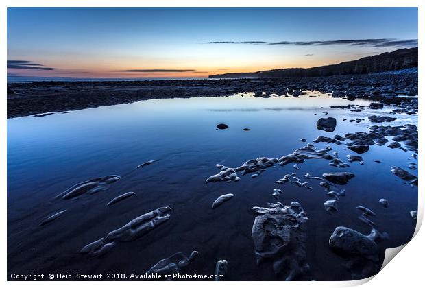 Llantwit Beach Blues  Print by Heidi Stewart