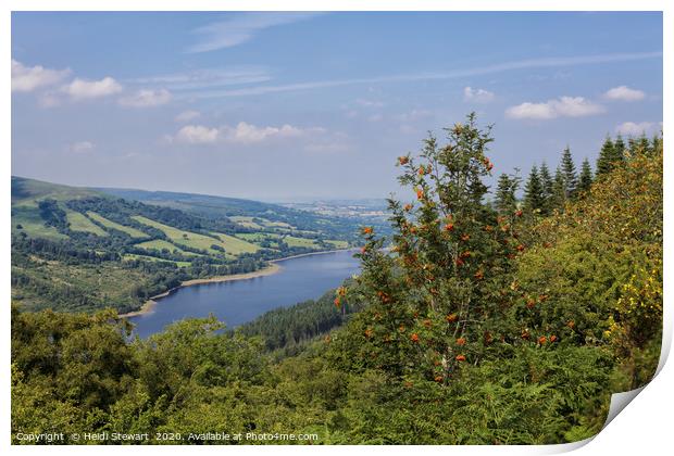 Talybont Reservoir, Brecon Beacons Print by Heidi Stewart