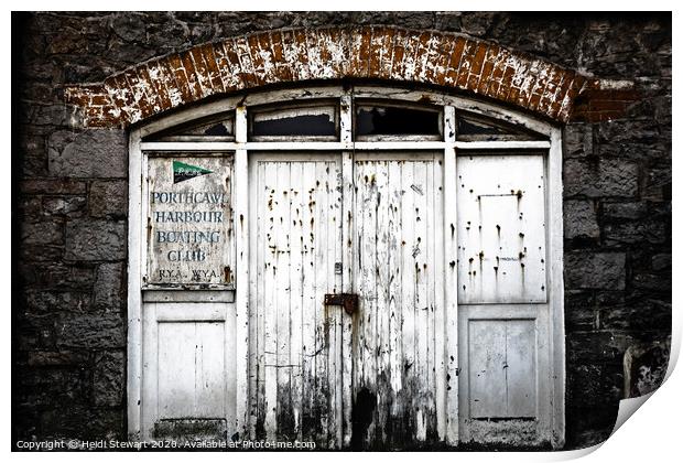 The Old Porthcawl Harbour Boating Club, South Wales Print by Heidi Stewart