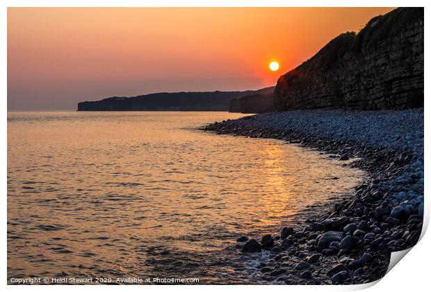 Llantwit Major Beach at Sunset Print by Heidi Stewart