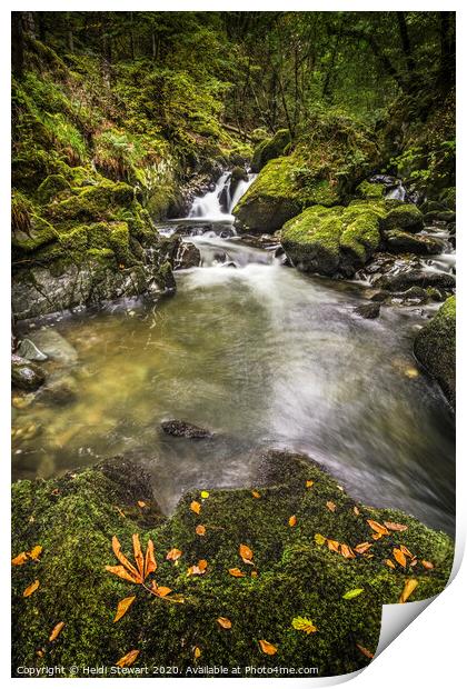 The River Clywedog in Snowdonia Print by Heidi Stewart