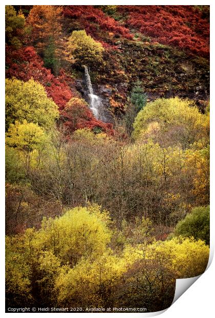 Autumnal Scene in the Welsh Valleys Print by Heidi Stewart