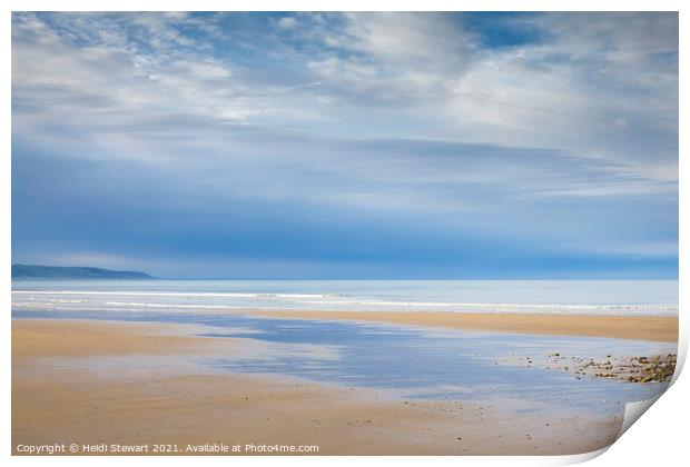 Benar Beach, Tal-y-bont nr Barmouth in North Wales Print by Heidi Stewart