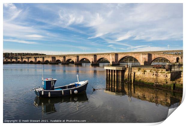 Berwick Bridge, Berwick-upon-Tweed, Northumberland Print by Heidi Stewart