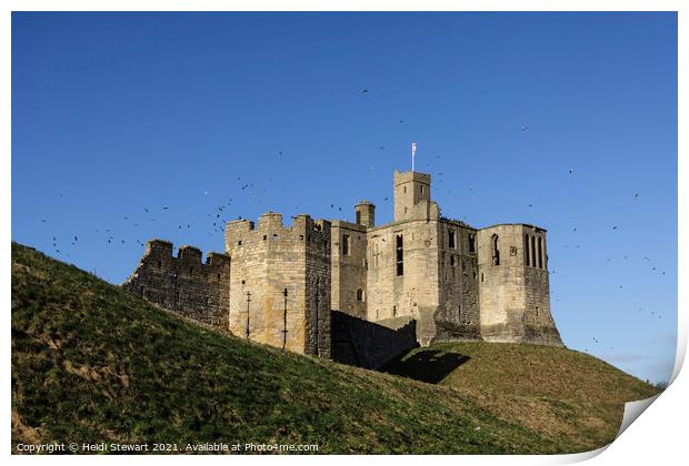 Warkworth Castle,Warkworth in Northumberland Print by Heidi Stewart