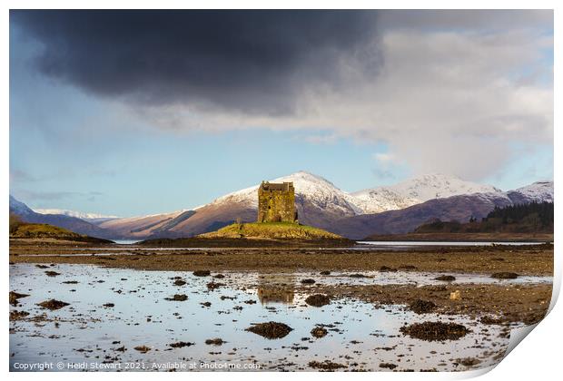 Castle Stalker in the Scottish Highlands Print by Heidi Stewart