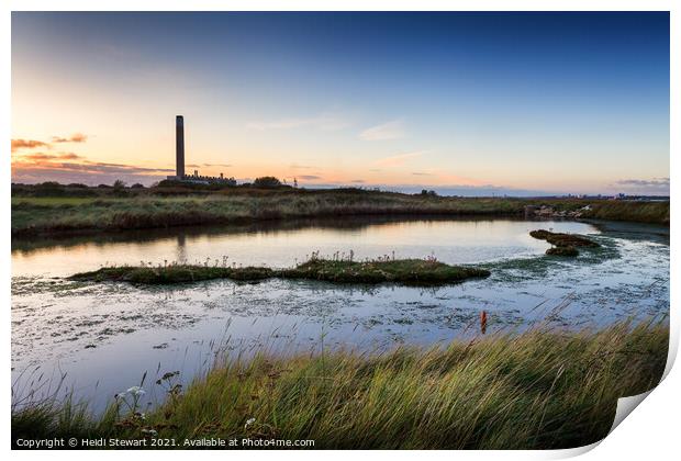 Fawley Power Station at Sunset Print by Heidi Stewart