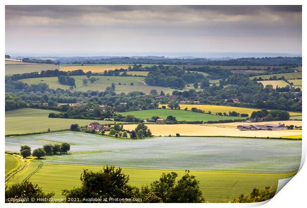 The South Downs in Hampshire, England Print by Heidi Stewart