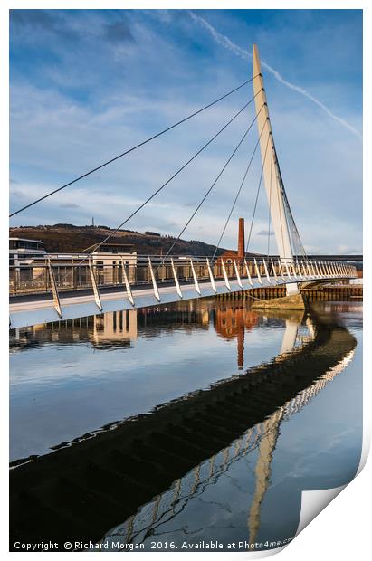 Swansea Sail Bridge. Print by Richard Morgan