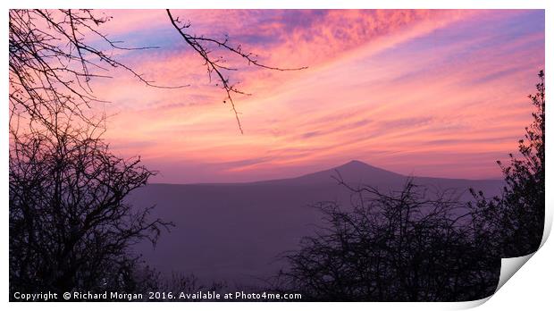 Wonderful sunset over the Sugarloaf Mountain, Sout Print by Richard Morgan