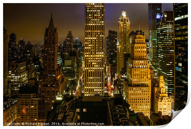 Downtown New York. Print by Richard Morgan