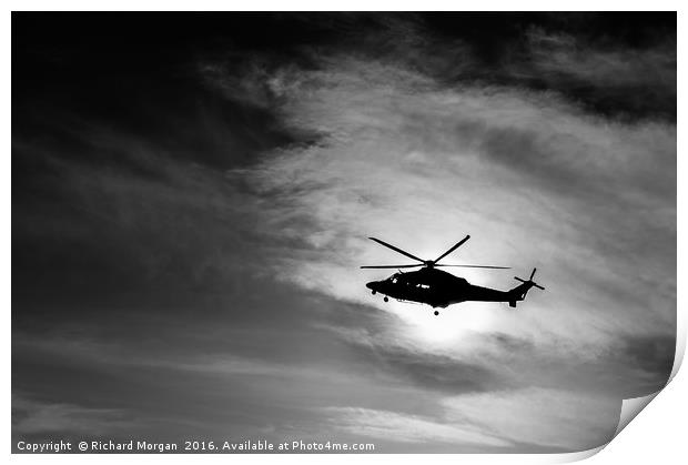 Coastguard Rescue Helicopter Agusta AW139, G-CILP. Print by Richard Morgan