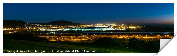 Baglan & Port Talbot with the River Neath Print by Richard Morgan