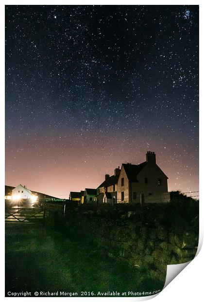 Stars are out at Rhossili, Gower Print by Richard Morgan