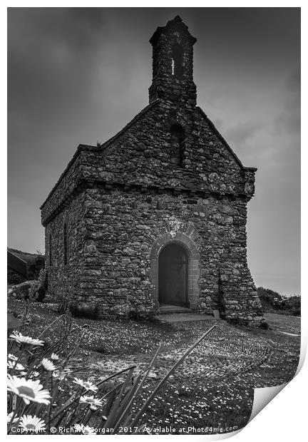 St Nons Chapel, St Davids Pembrokeshire. Print by Richard Morgan