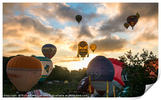 Sunrise at the Bristol Balloon Fiesta. Print by Richard Morgan