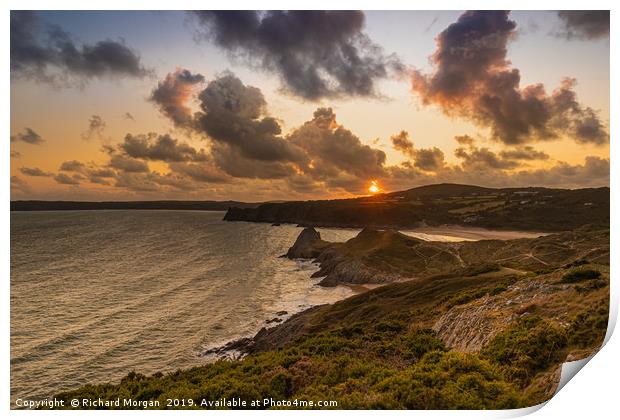 Three Cliffs, Gower Print by Richard Morgan